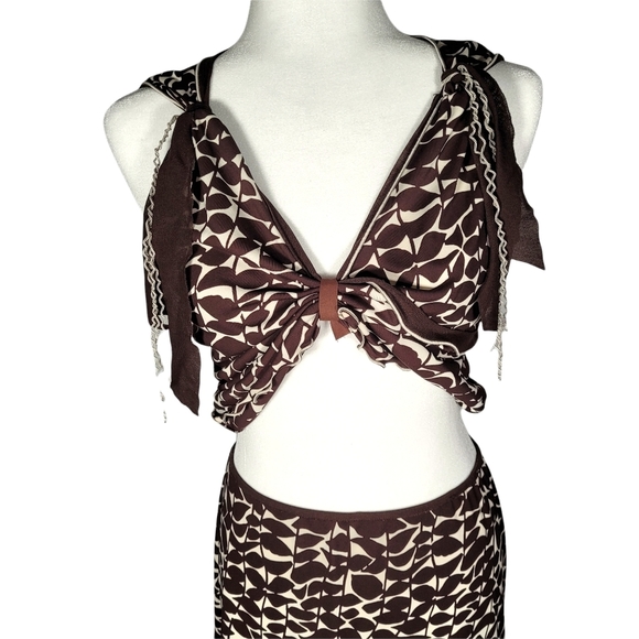 Max Studio Boho Convertible Crop Top and Asymmetrical Midi Skirt Medium - Picture 8 of 16